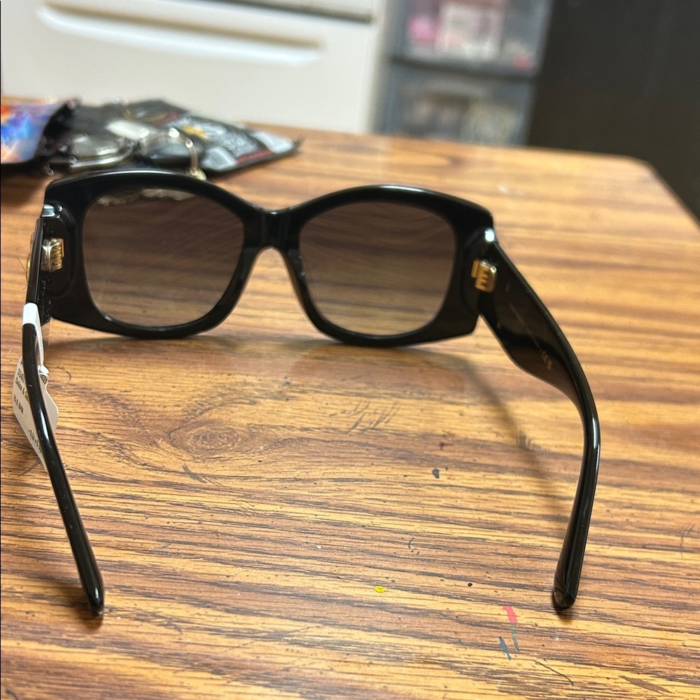 Dolce & Gabbana Black Sunglasses with Gold Accents - Picture 6 of 8